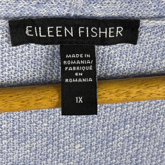 Eileen Fisher Women LongSleeve Org. Linen blend Sweater Top 1X Beachy Breathable - Picture 4 of 8